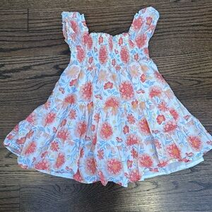 LIKE NEW Joie floral dress size 4T fully lined with shirred bodice, cap sleeves